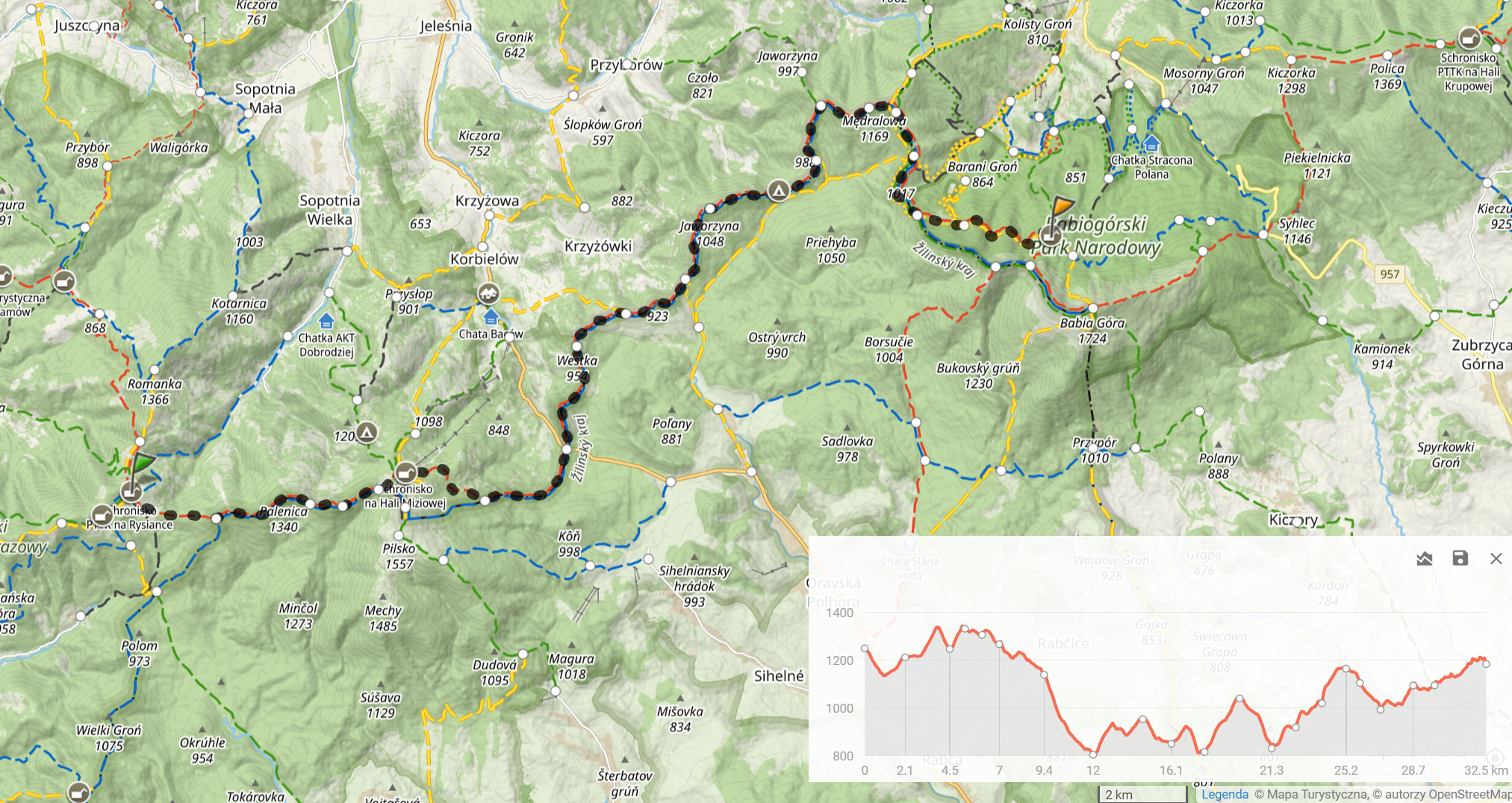 Główny Szlak Beskidzki 2024 - Dzień 4: ”Rysianka - Markowe Szczawiny” (32,5km i 1575m podejść). Nocleg: Schronisko PTTK Markowe Szczawiny