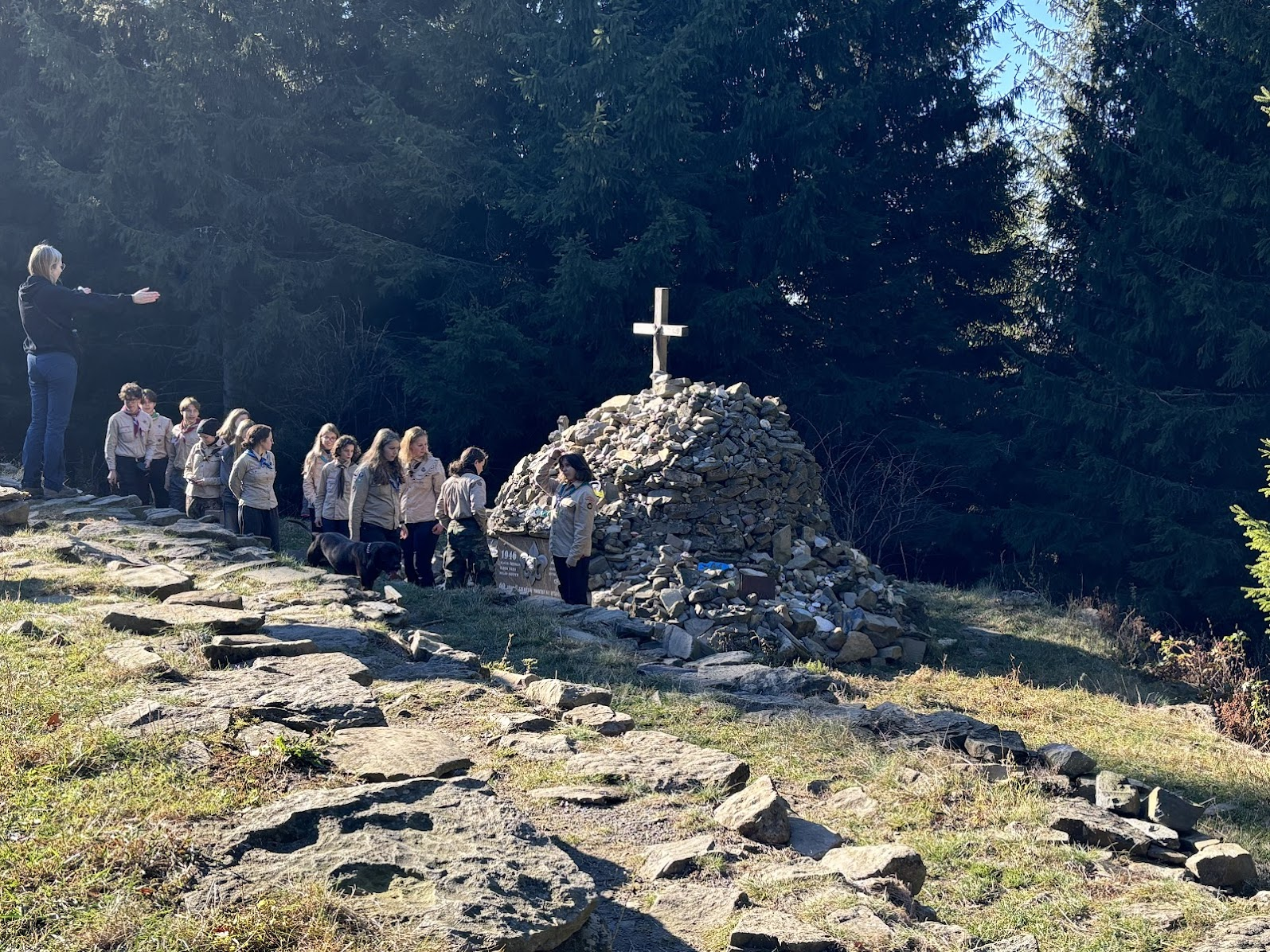 Ivančena (925 m n.p.m.) - pomnik czeskich skautów zamordowanych przez hitlerowców