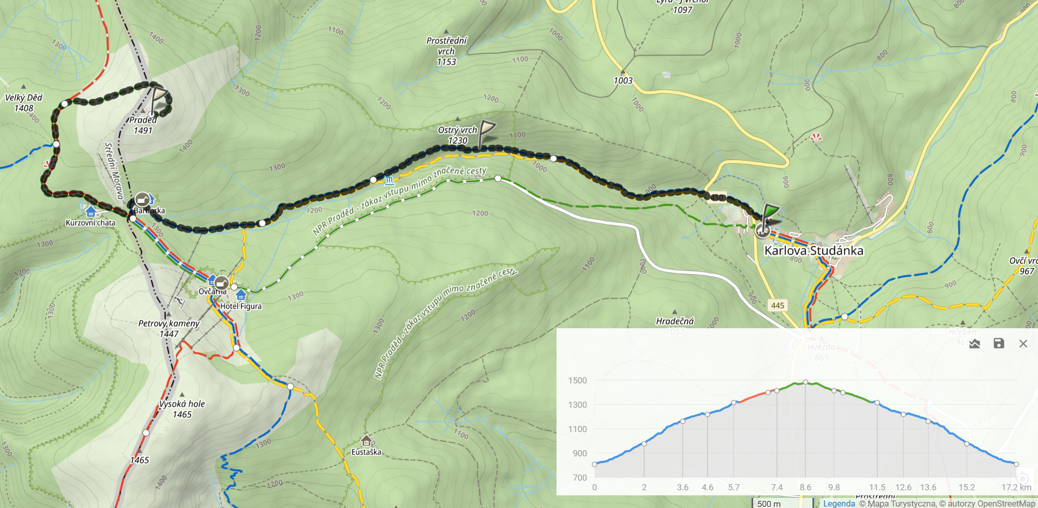 Moja trasa (17,2km, 705m podejść)