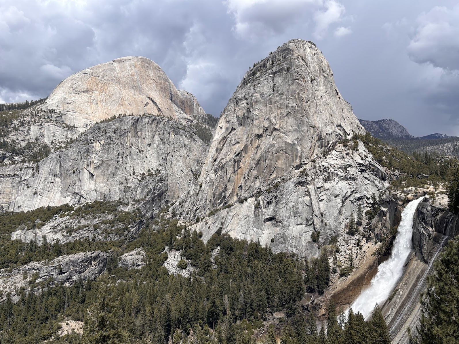 Nevada Fall and Half Dome (left, back) - Yosemite National Park, CA