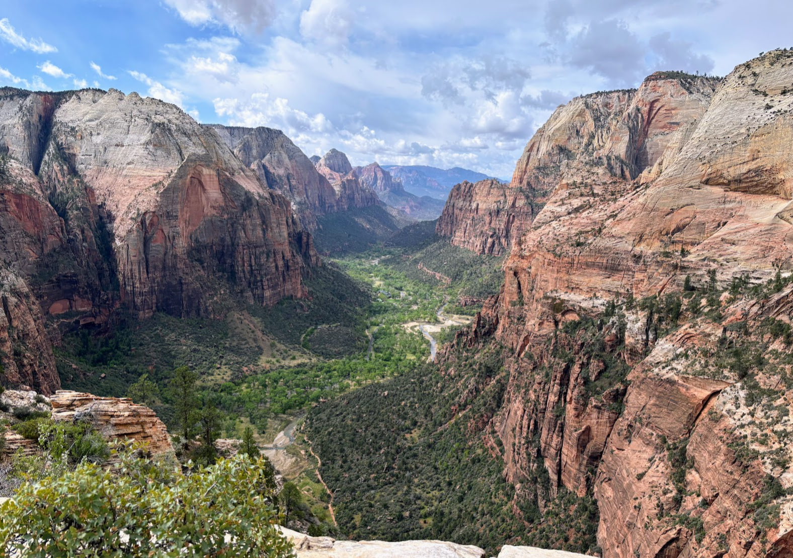 Valley of Virgin River viewed from Angels Landing - Zion National Park, Utah