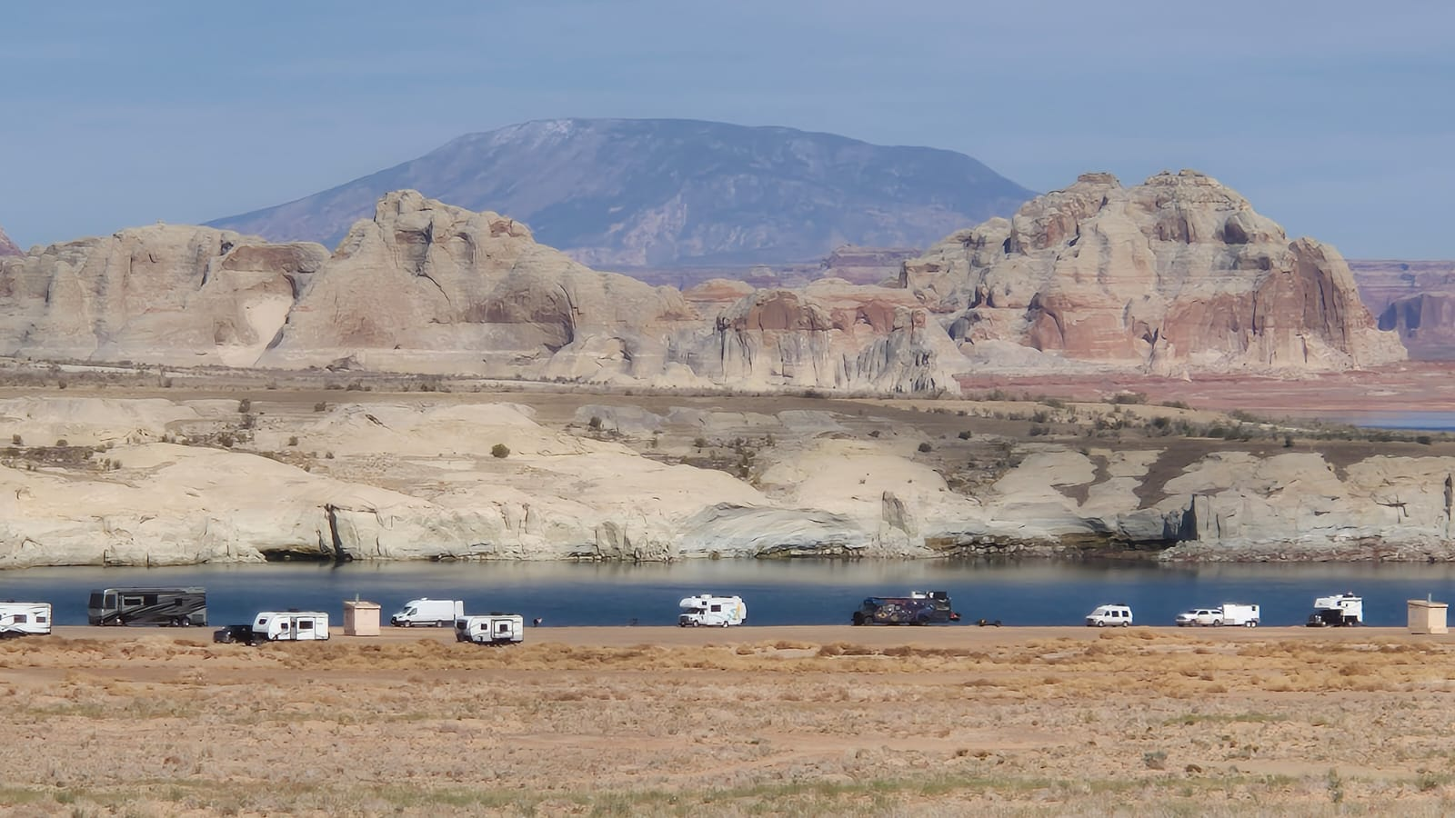 Lone Rock Beach with Navajo Mountain in the background, UT. Photo by Agnieszka