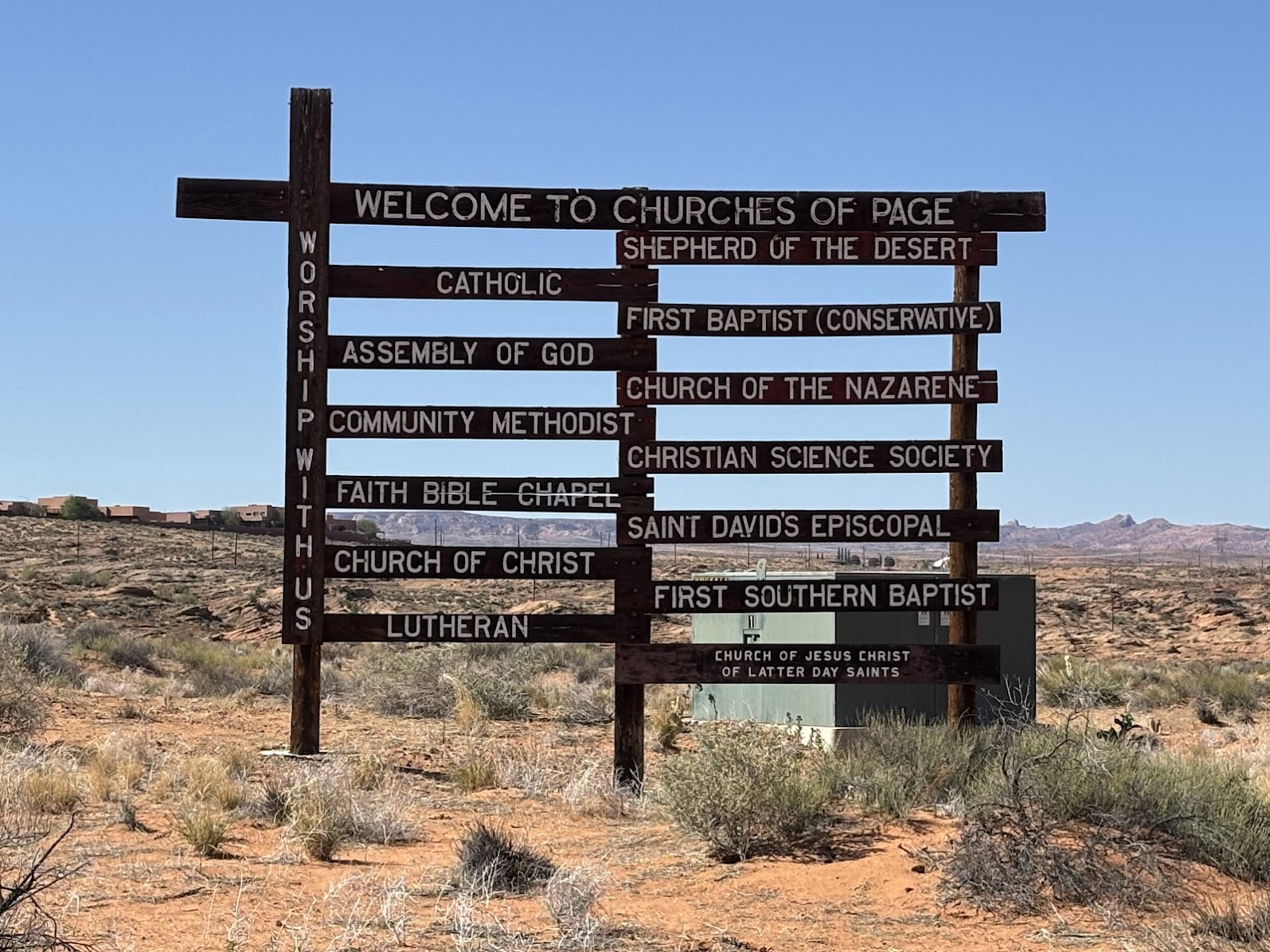All the churches of Page, AZ