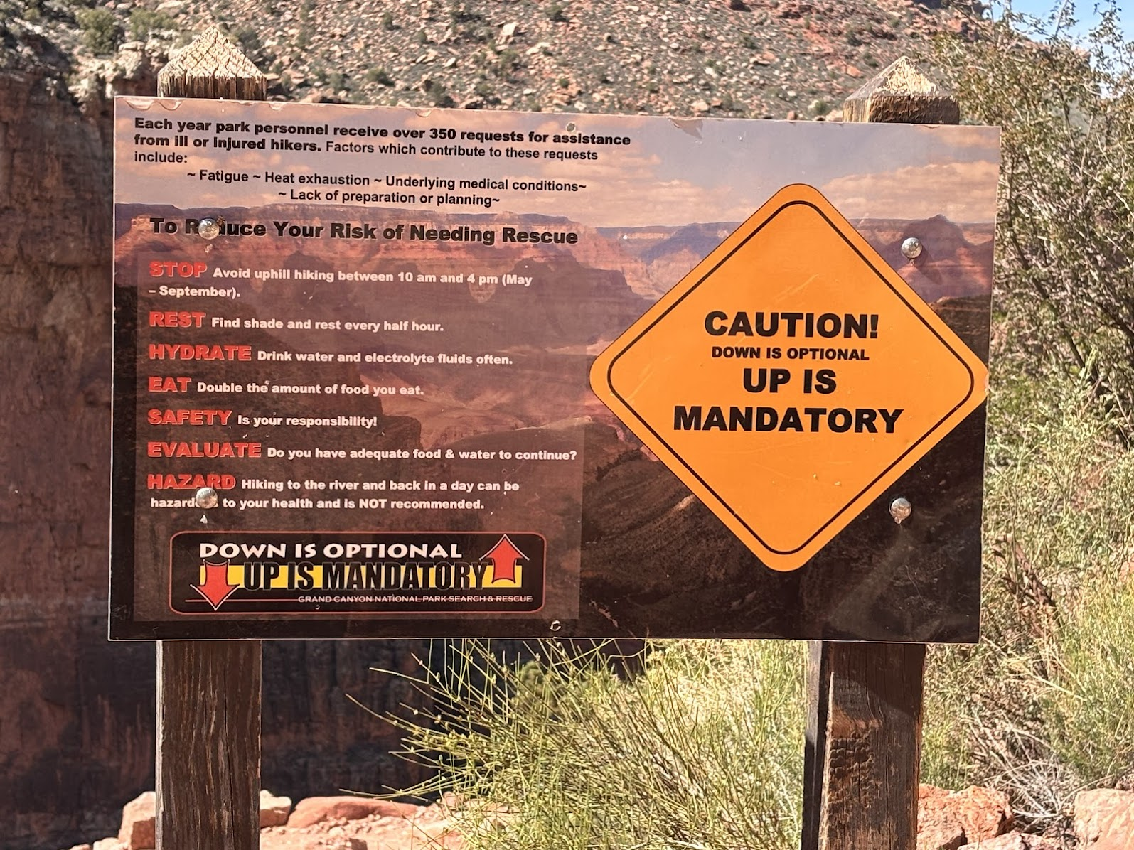 ”Down is optional, up is mandatory”
