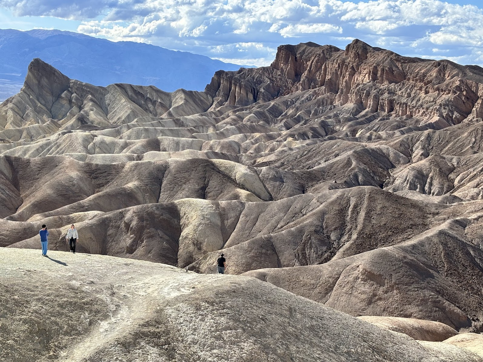 Zabriskie Point - showing Red Cathedral (right hand side) and Panamint Mts (far left)