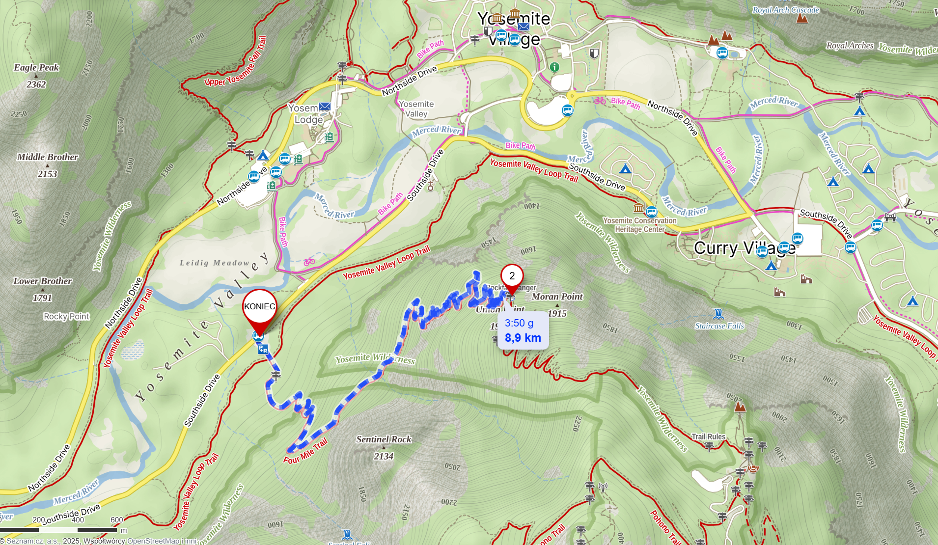 Four Mile Trail (8,9km, 700m of total elevation gain)
