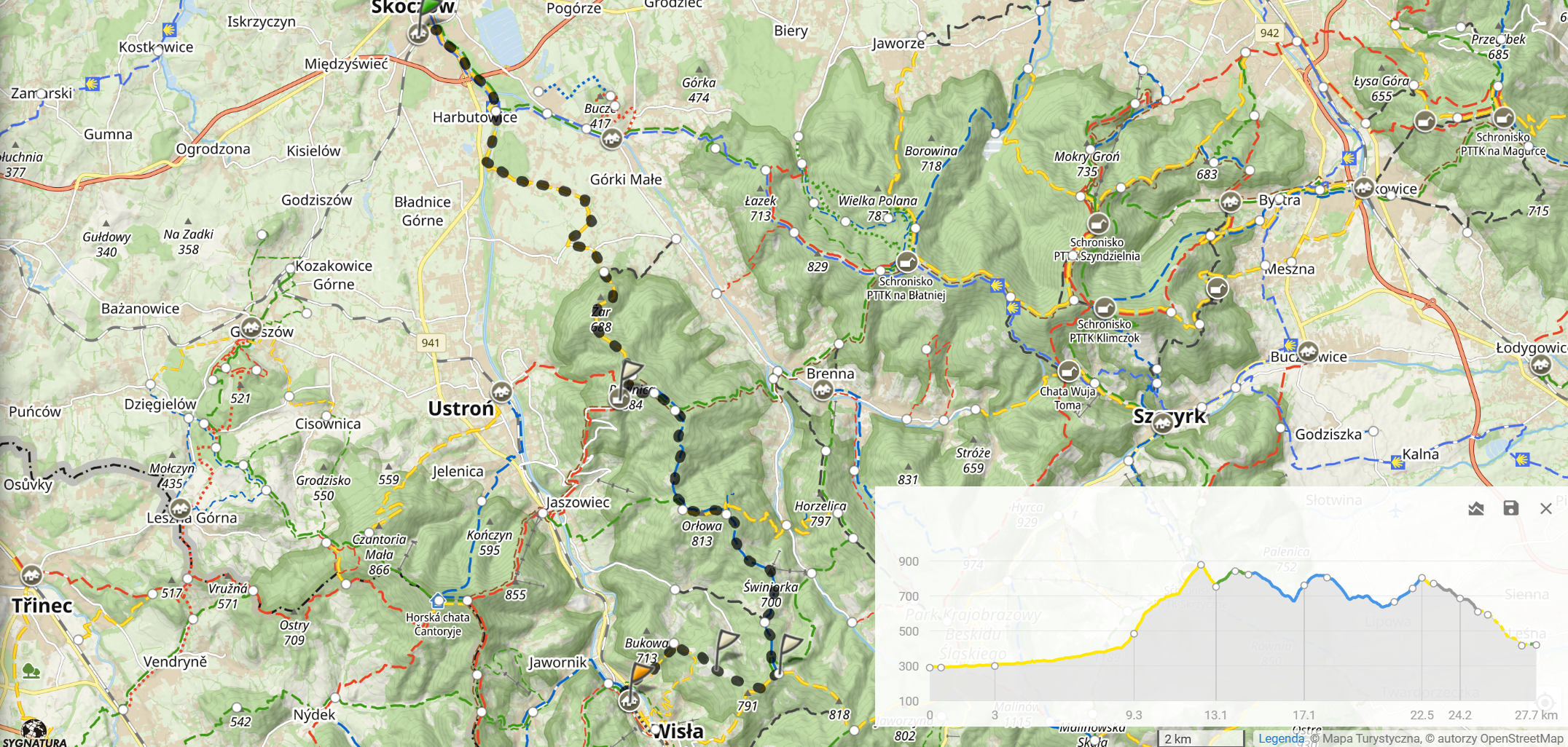 Pociągiem na Lipowski Groń (27,7km, 1078m podejść)