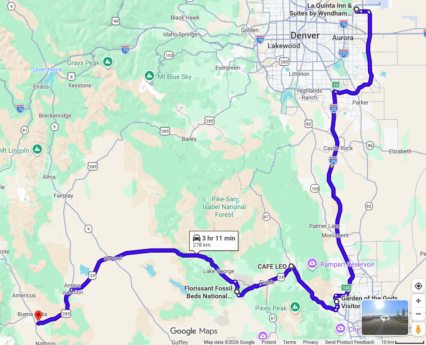Day 1, Denver to Buena Vista, CO (278km)