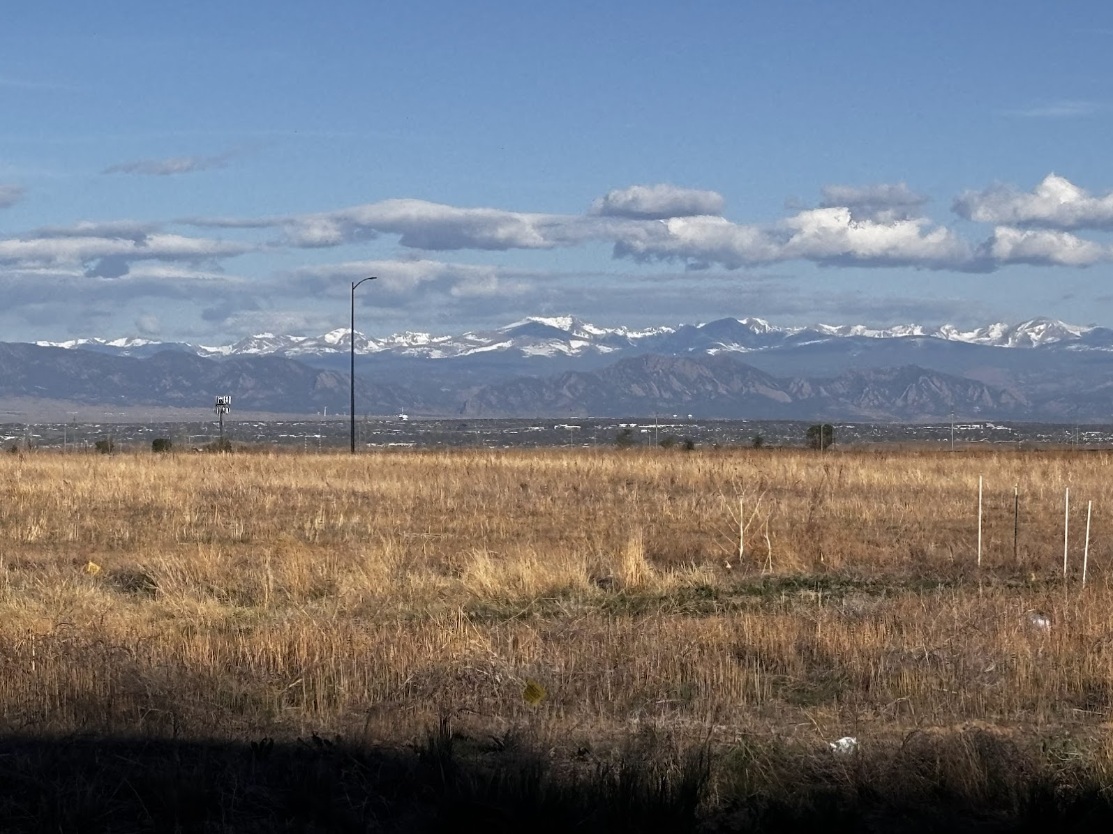 Rocky Mountains (Front Range), view from our motel in Denver, CO