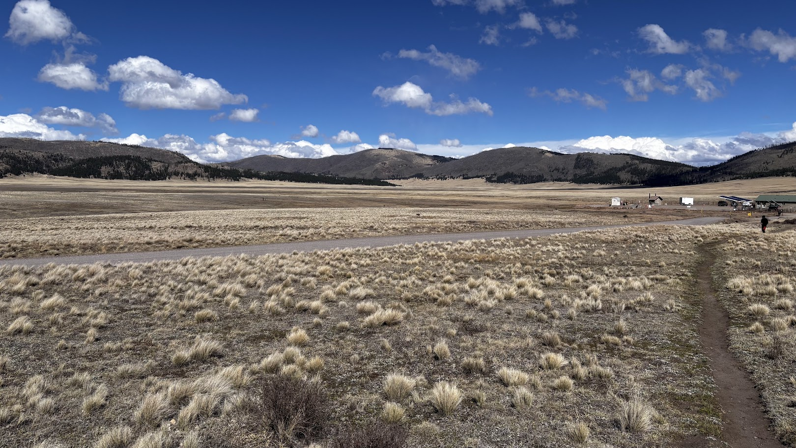 Valle Grande. Far right is where the preserve’s Welcome Station and visitor parking are located