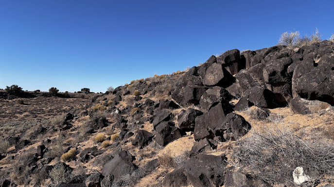 Basalt rocks in Petroglyphs National Monument
