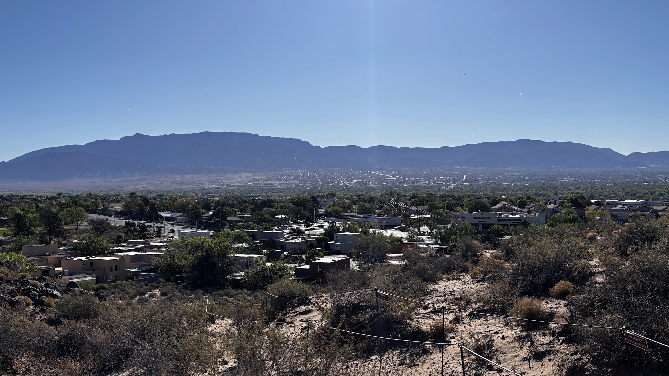 Albuquerque and Sandia Crest viewed from Piedras Marcadas Mesa
