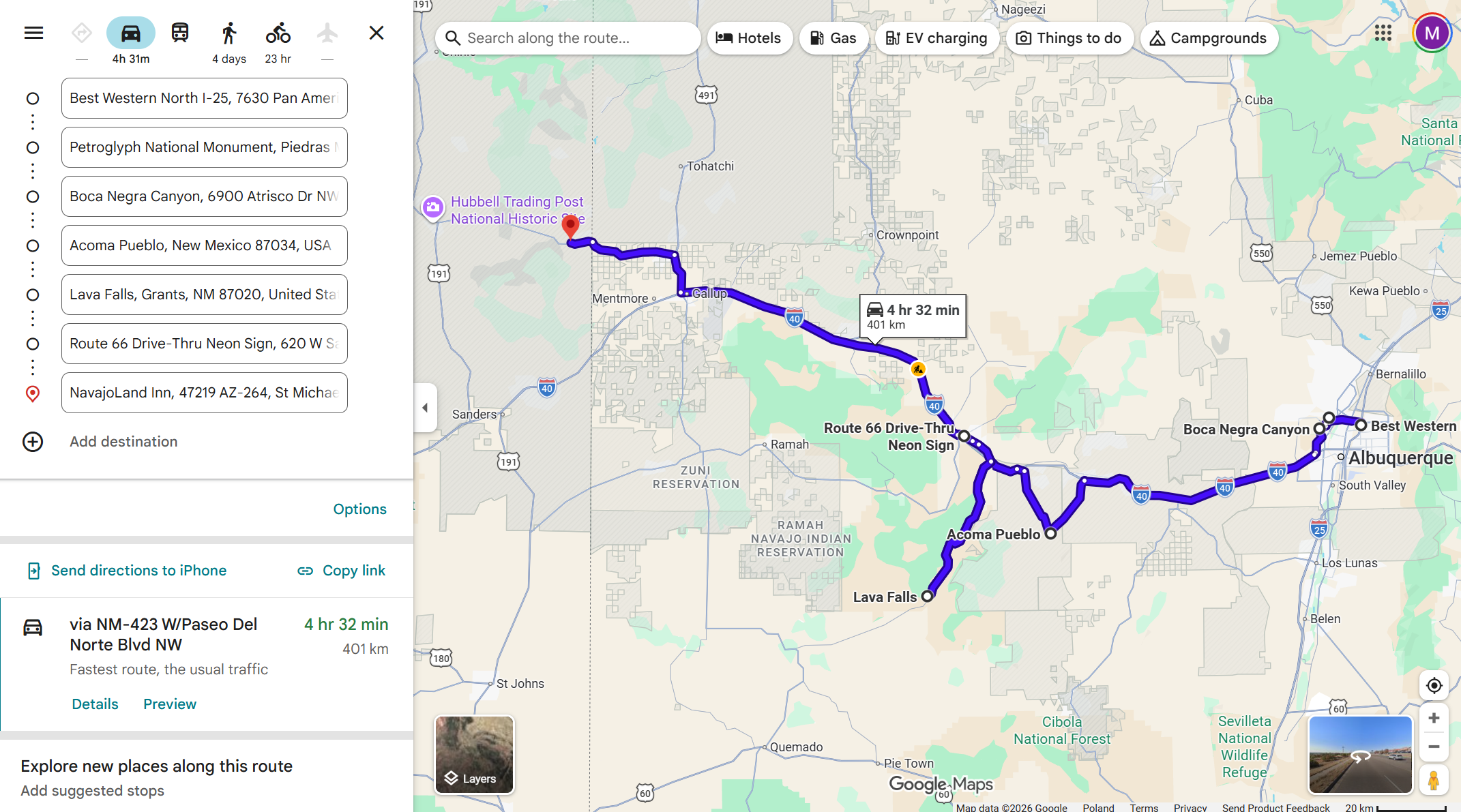 Day 4, Albuquerque, NM to St. Michaels, AZ (400km)