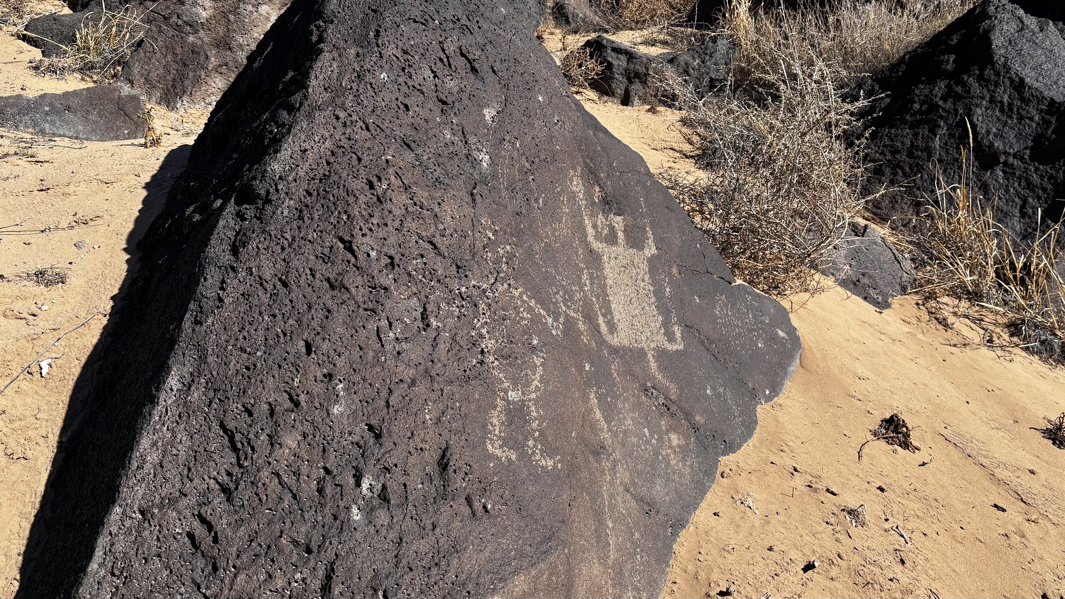 Ancient art on basalt rock - Piedras Marcadas
