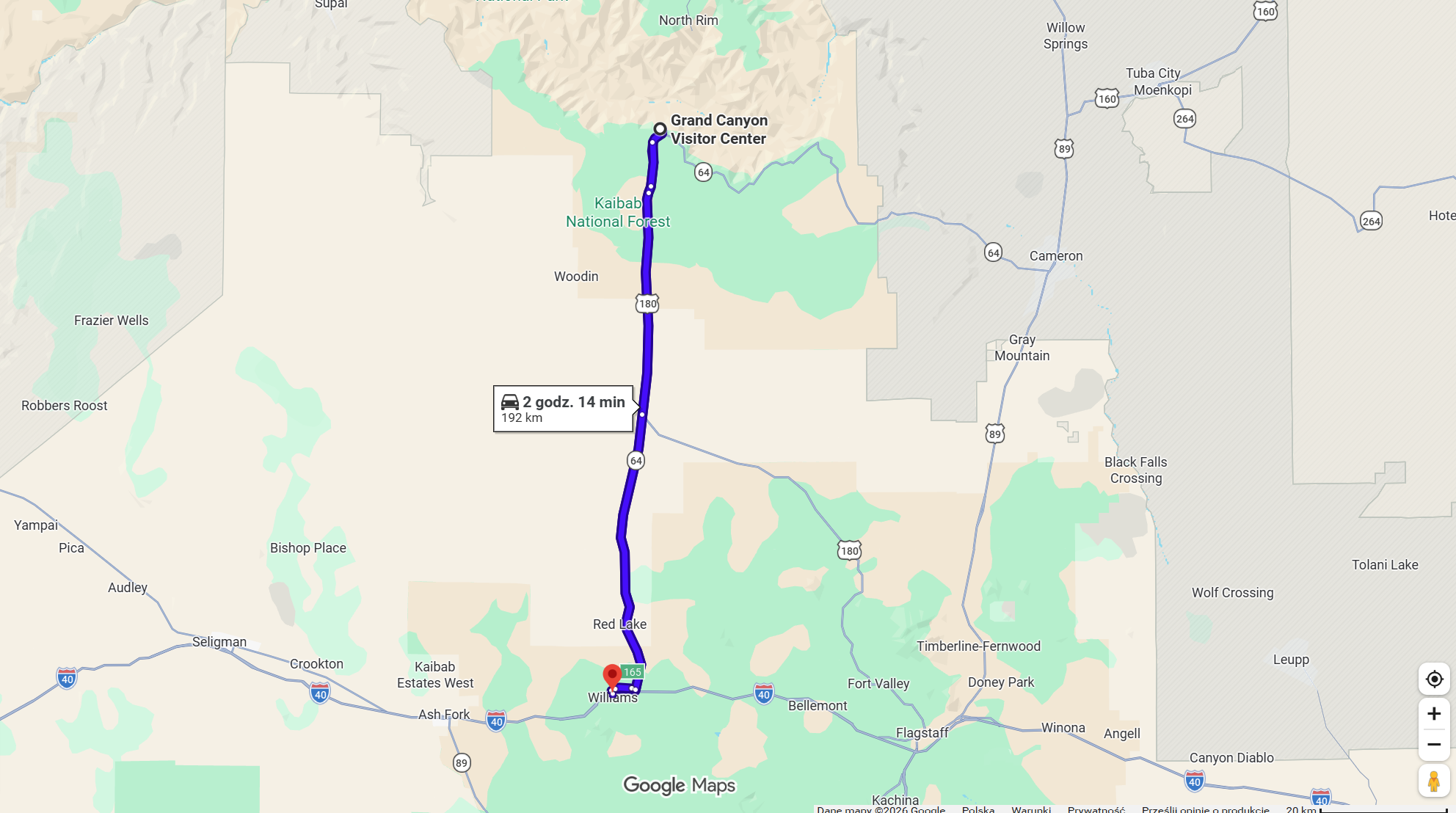 Day 6, Williams, AZ <=> Grand Canyon National Park (190km)