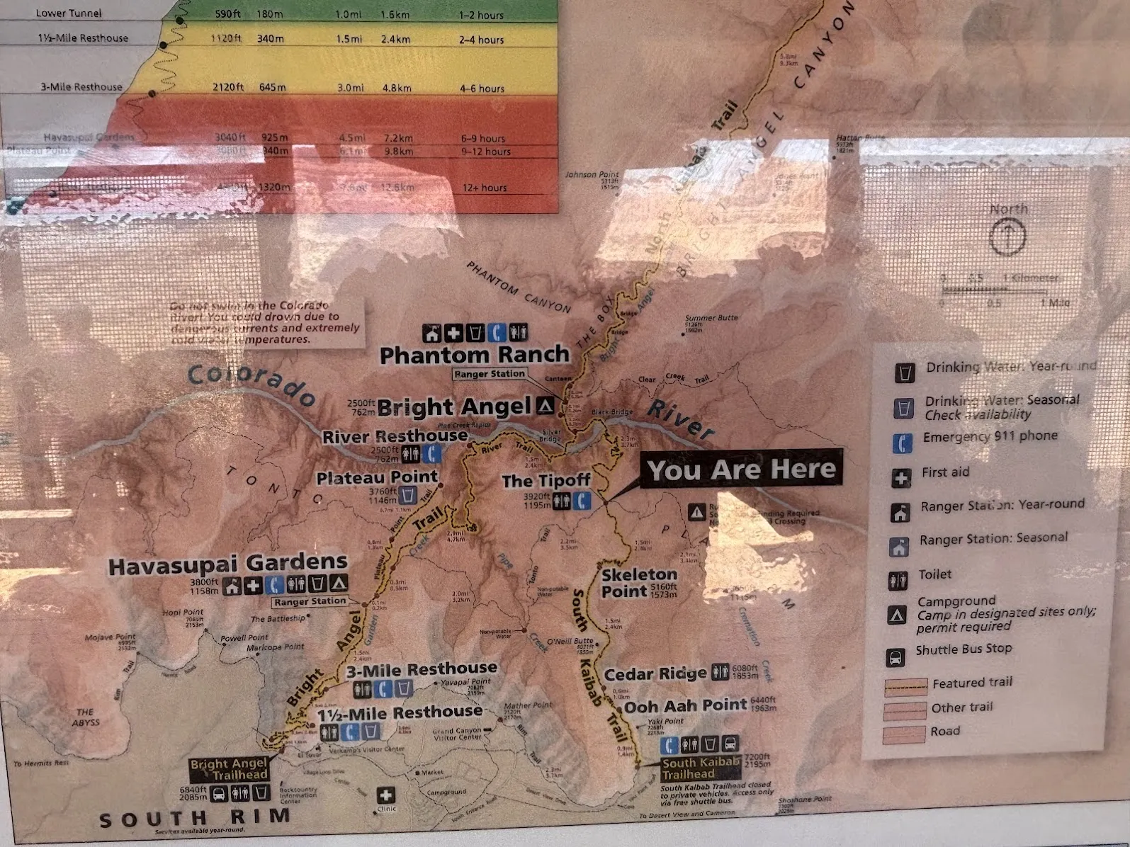 Trail information at the Tipoff Point