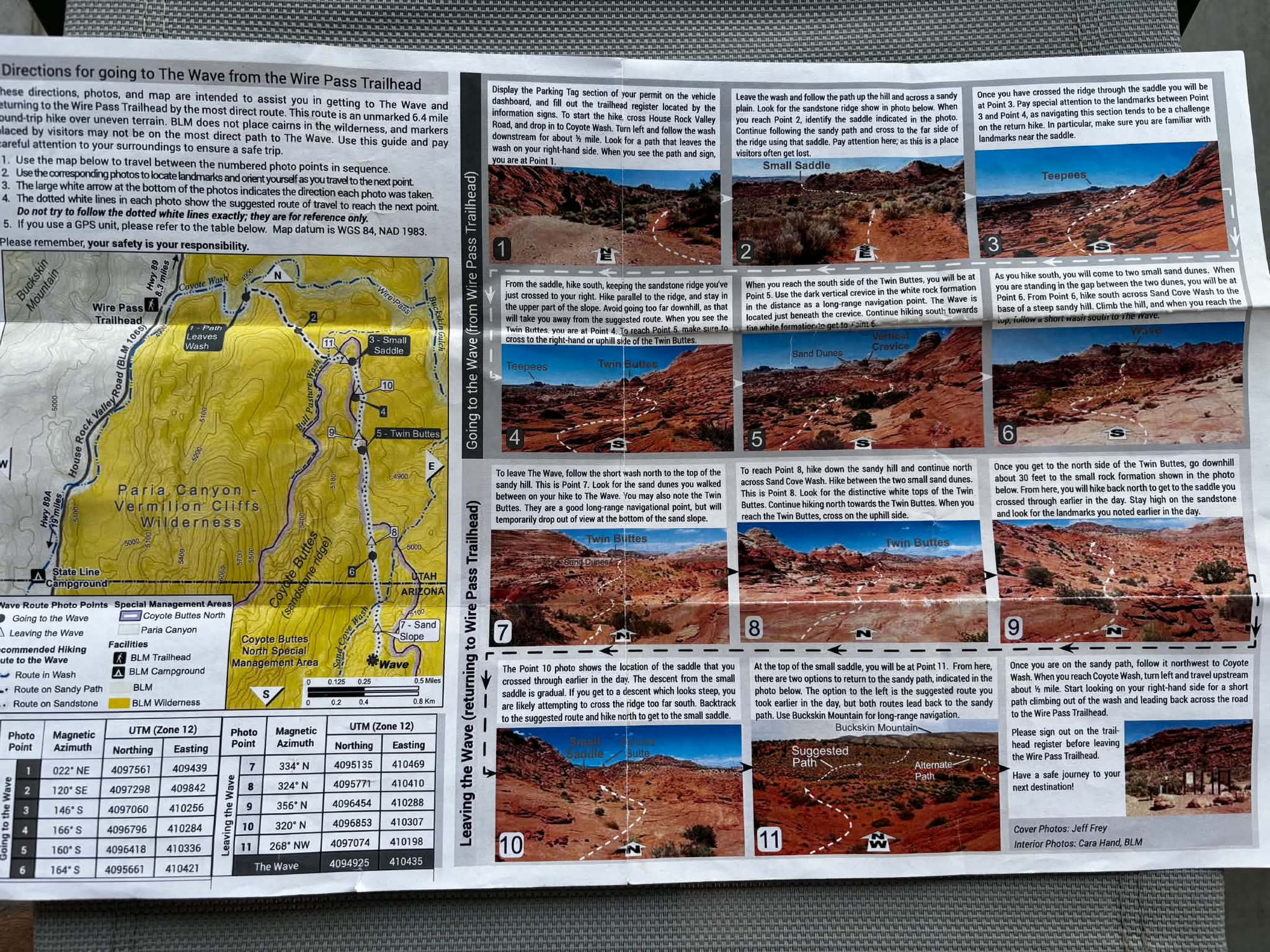 Directions provided with the permit