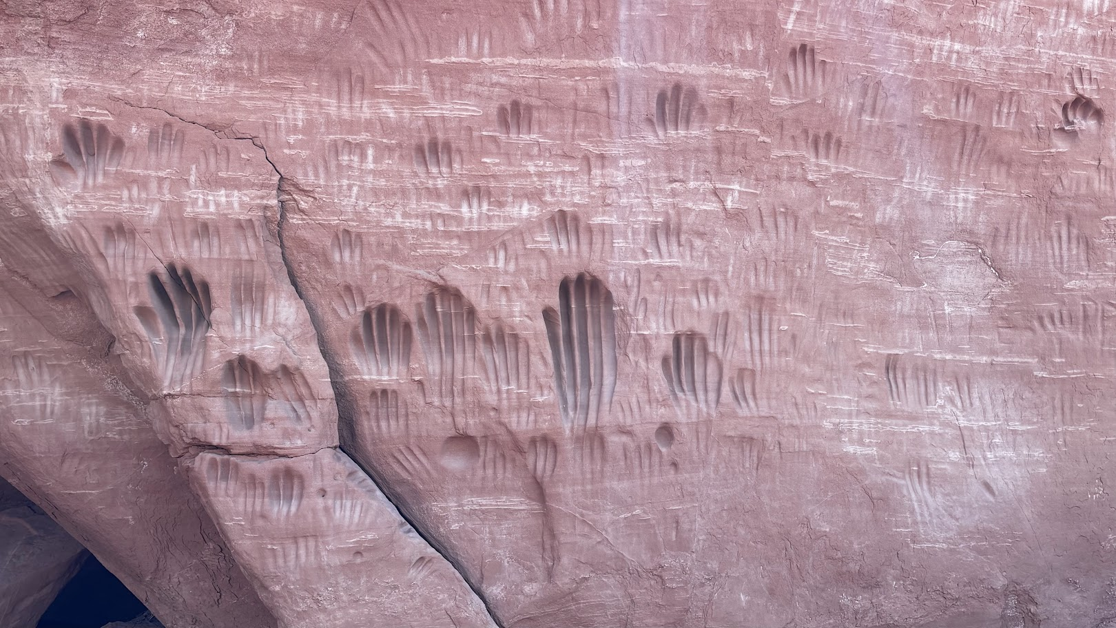 Handprints on sandstone, Kodachrome Basin