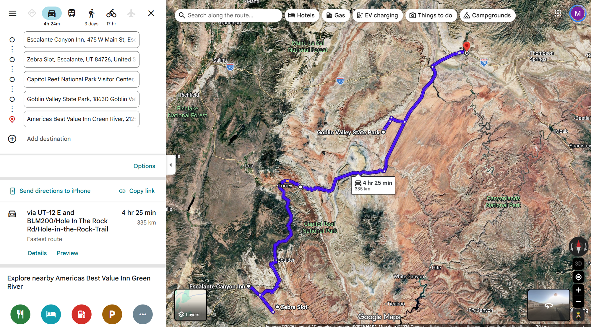 day 10: Escalante, UT => Green river, ut (335km)