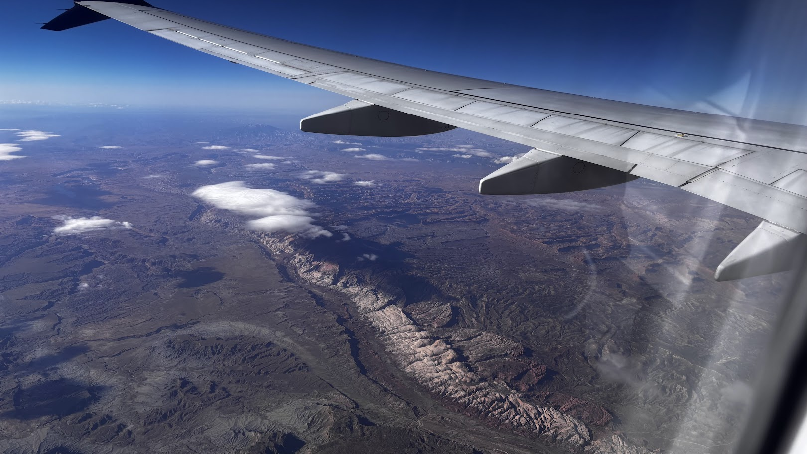 Capitol Reef seen from an airplane flying from Denver to Las Vegas