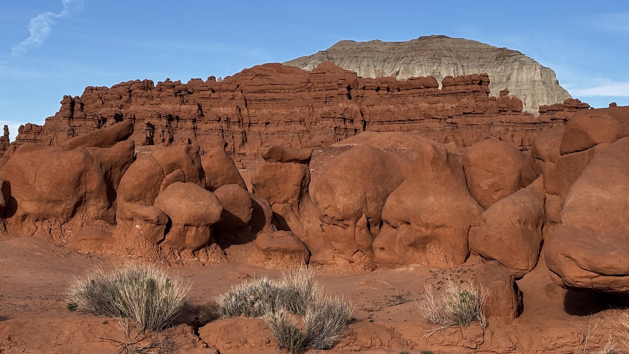 orange goblin-like formations in Goblin Valley State Park, Utah