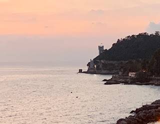 Miramare castle seen from Trieste beach