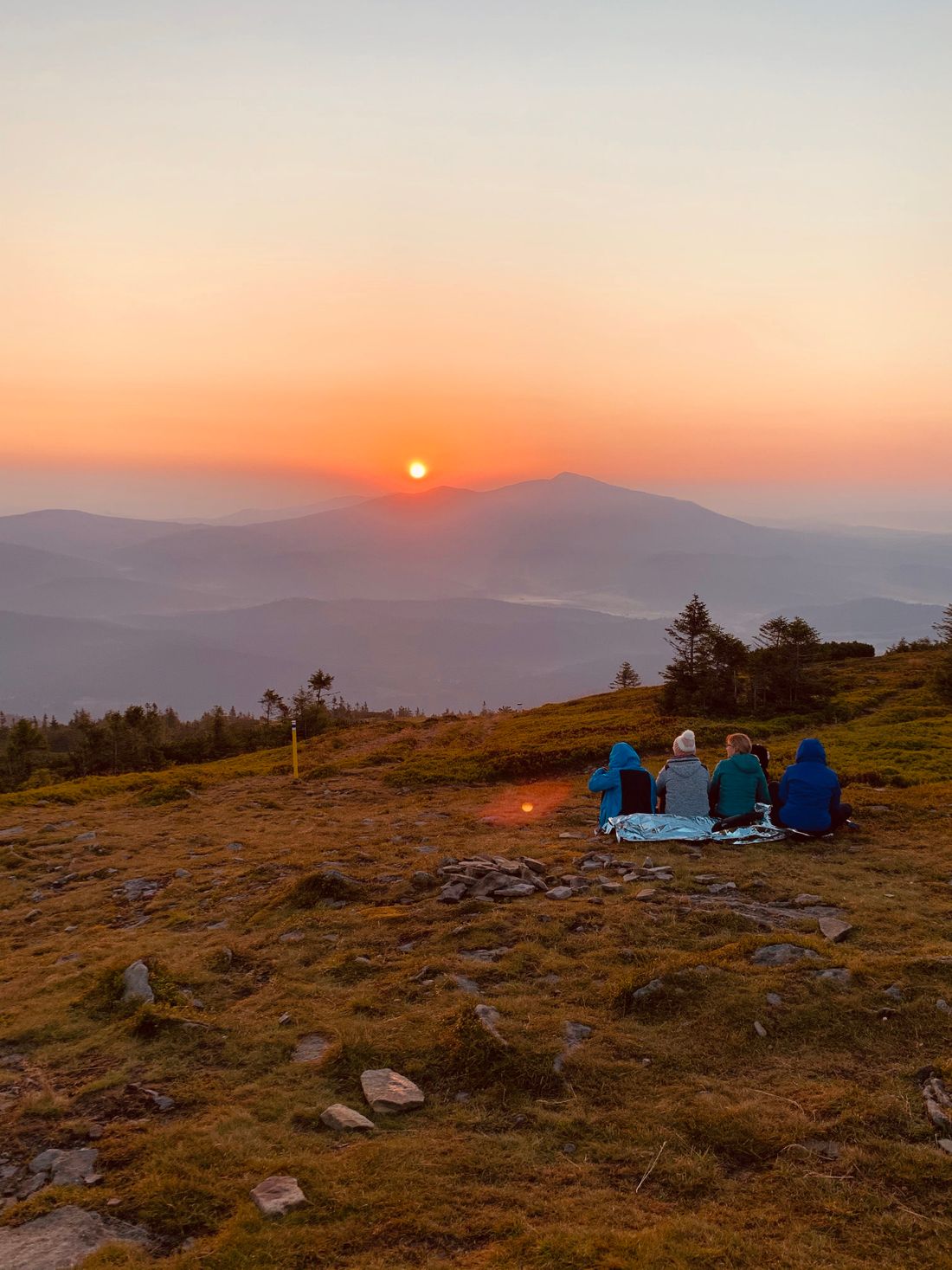 Babia Góra at sunrise, viewed from Pilsko, Poland