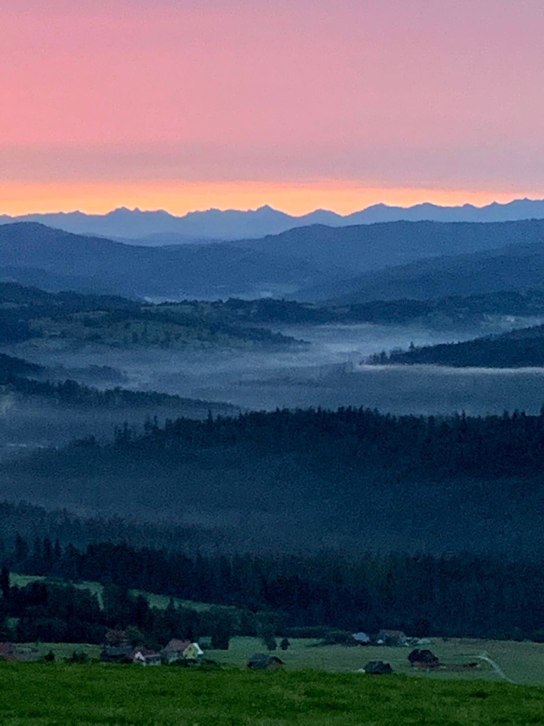 The Tatras viewed from Ochodzita peak, Poland