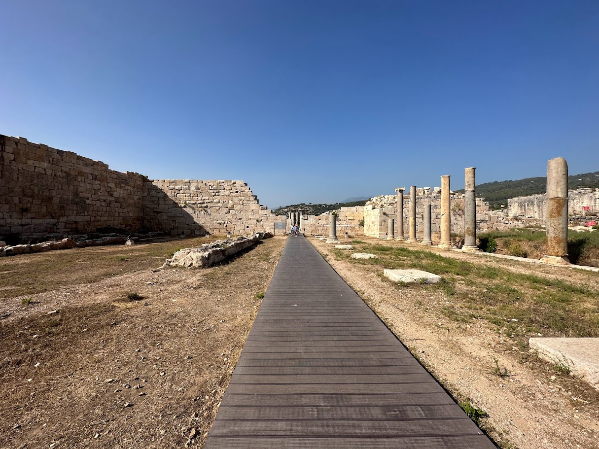 Walking Through History: The Harbor Street of Patara, a marble-lined road once bustling with ancient Lycians.
