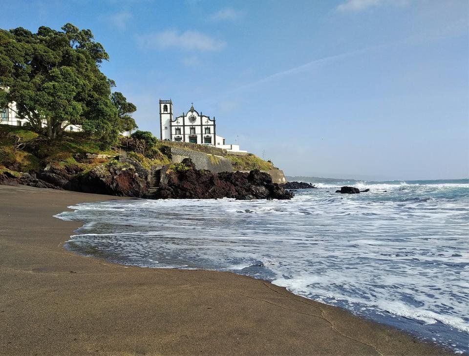 Beauties of Azores: picturesque Church of Sao Roque in Ponta Delgada
