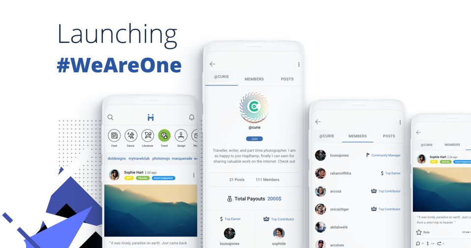 Launching #WeAreOne  --  Curie, Sndbox, Travelfeed, and More On 1Ramp [Web + Android]