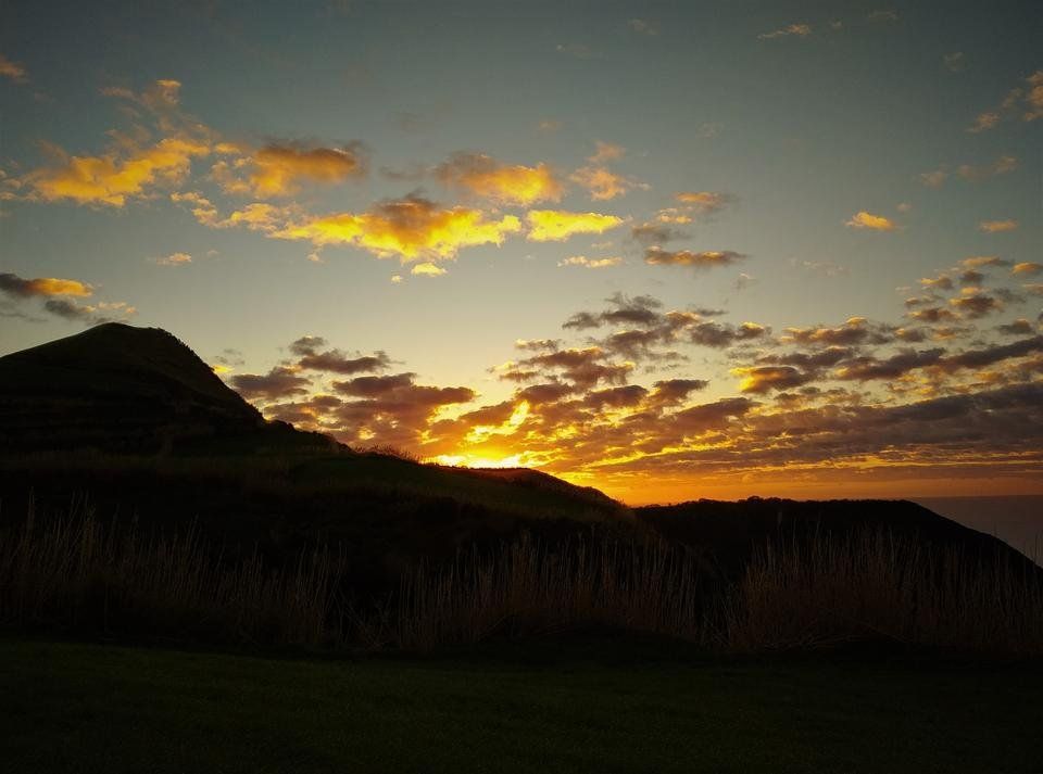 Golden Hour: appealing sunset over Pico do Mafra on Sao Miguel 