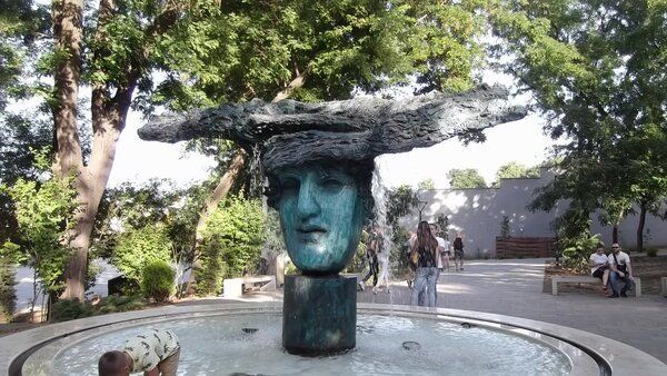 Fountain "Face of Man" and the Greek Park in Odessa